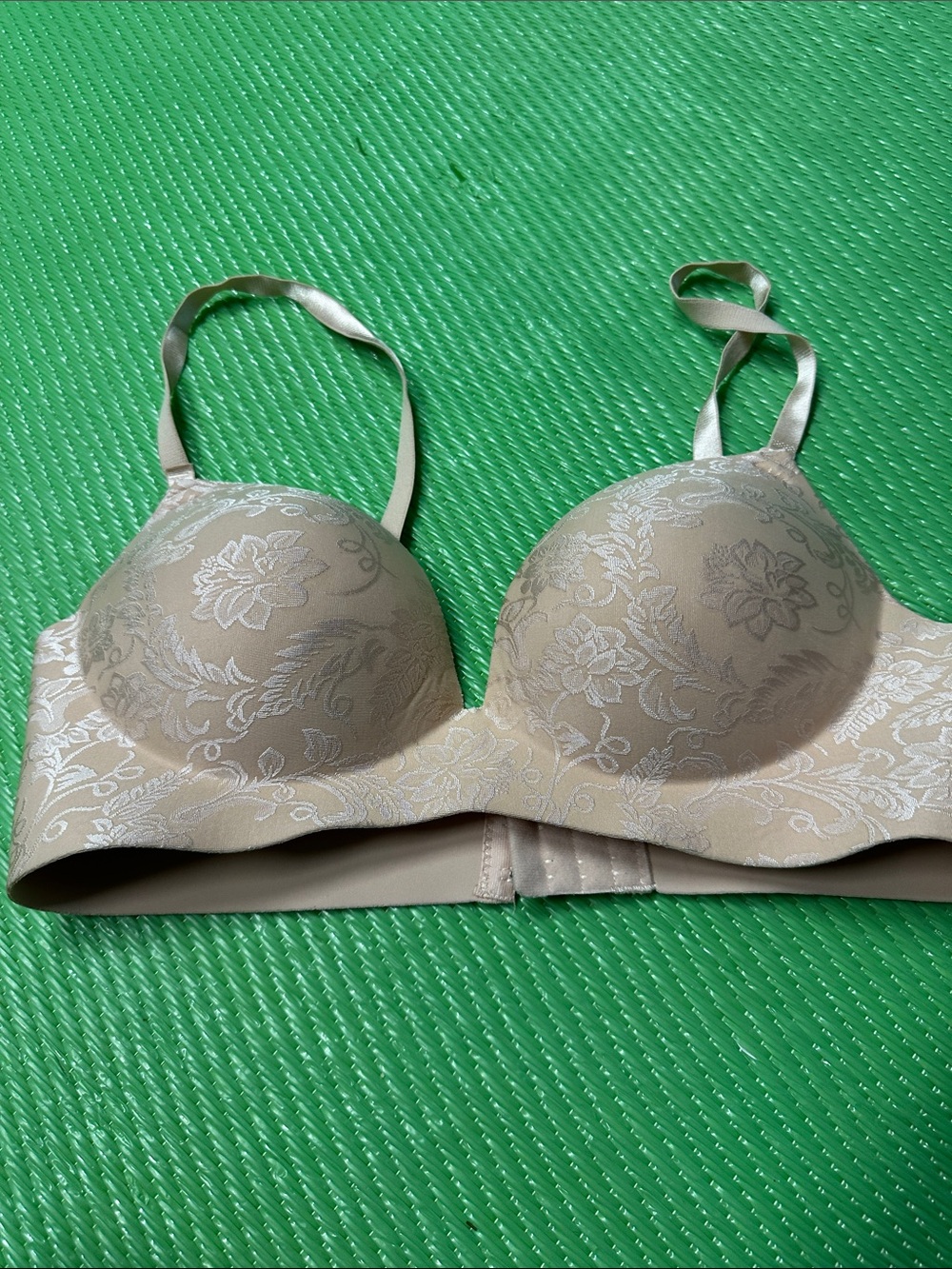 Catherine Malandrino Beige Floral Jacquard Contour Bra